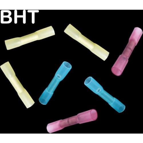 BHT-2 BHT-5.5 Red Blue Yellow Copper Insulated Waterproof Heat Shrinkable Tube Sleeve Wire Cable Connector Butt Terminal