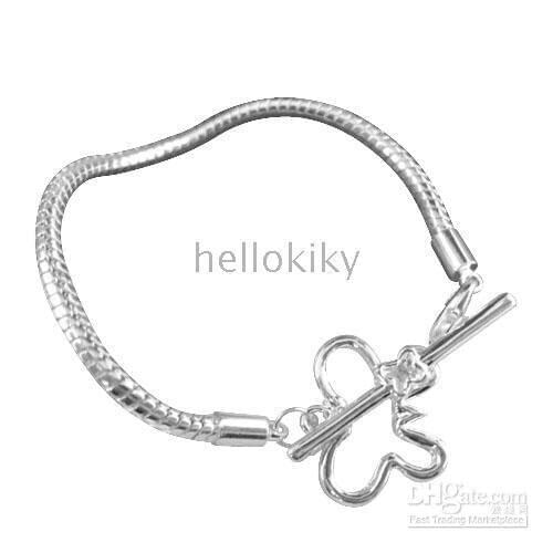 Butterfly Clasp BRACELET FIT Charm Beads 30 PCS SILVER PLATED ALLOY CLASP AND Copper CHAIN