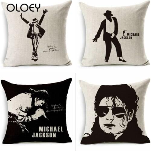 Tribute To Michael Jackson Cotton Linen Cushion Cover Home Bedroom Decoration Cushion Cover Hotel Decoration Cushion