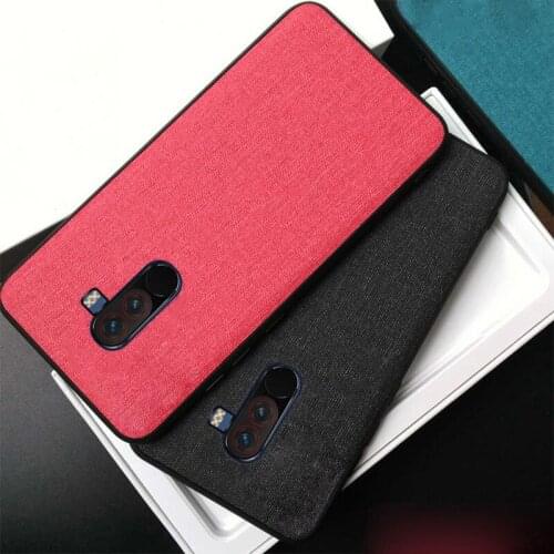 For Xiaomi Pocophone F1 Case Luxury Skin Silicone edge fabric back cover protective case for Xiaomi Pocophone F1 Poco F1 shell
