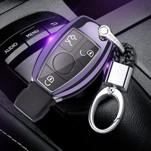 TPU+ texture of material Car key bag car key case car key chain suitable for benz C200L GLC260E GLA200 Automotive interior