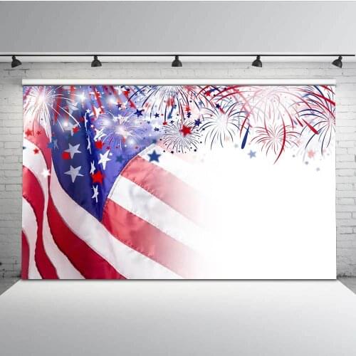 Mehofoto American Flag Firework Background Photography Independence Day Photo Backdrop Studio Background Photography