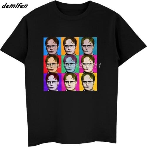Summer The Office Dwight Schrute TV Show Mens Adult T-Shirt Casual Short Sleeve O-neck T Shirt Hip Hop Tees Tops Streetwear