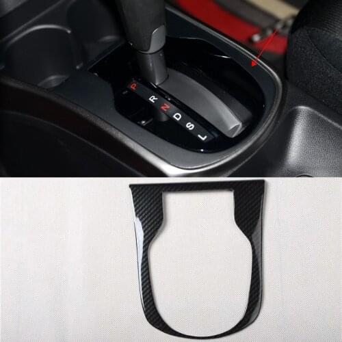 For Honda City 2015-2019 Left/Right Hand Drive 1PC Carbon Fiber ABS Car Gear Shift Knob Panel Frame Cover Trim