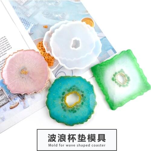 DIY Geometric Coaster Resin Mold Handmade Nordic Style Coaster Crystal Epoxy Mold Tray Tea Set Silicone Mold For Resin