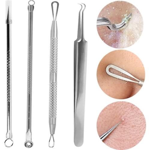 Stainless Steel Acne Removal Needles Pimple Blackhead Remover Tools Spoons Face Skin Care Tools Needles Facial Pore Cleaner