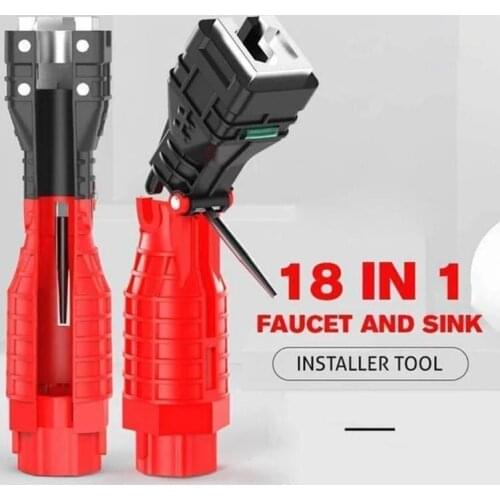 Faucet and Sink Installer Tool Bathroom Kitchen 18 In 1 Spanner Hand Wrench for Quick Disassembly and Assembly of Water Heater