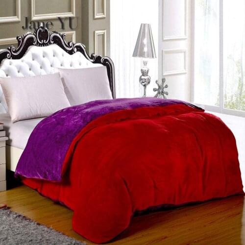 JaneYU 2021 1 Pieces Winter Double-sided Fluffy Flannel Velvet Cover Single & Double Size Duvet Cover Bed Sack