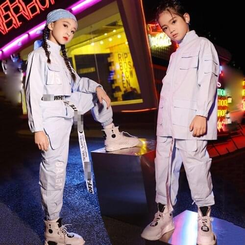 Jazz Dance Costumes Children Street Dancing Clothes Boys Girls Hip Hop Stage Performance Wear Modern Dancing Outfits DNV12350