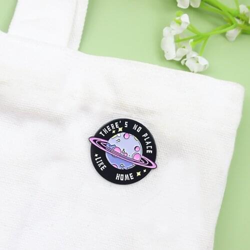 Creative Fun Space Star Planet Track Enamel Brooch Round Alloy Pins Badge Sweet Punk Accessories Woman Jewelry Gift For Kid