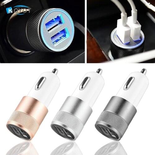 Hot!! Dual USB Car Charger For Iphone 7 6s Plus 5s Universal Car Phone Charger For Ipad USB Adapter For Samsung USB Cigar Socket