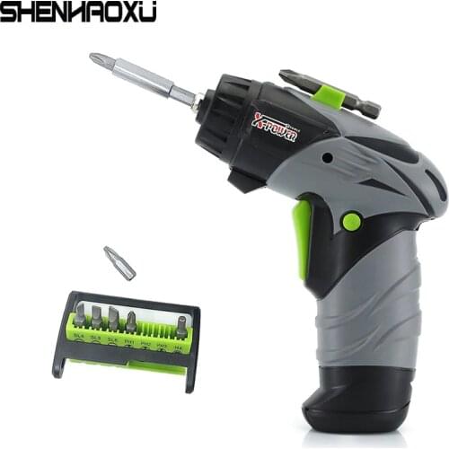 Mini Cordless Electric Screwdriver 6V AA Battery Rotary Screw Driver With LED Work Light 8 Pcs Bits For Household Maintenance