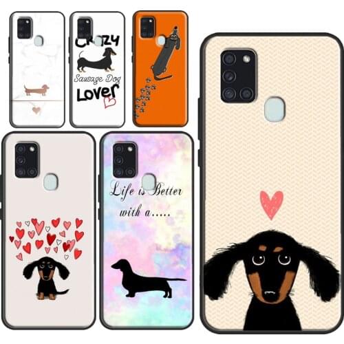 Cartoon Dachshund Sausage Dog Case For Samsung Galaxy A50 A70 A51 A71 A01 A11 A21S A31 A20e A30S A10 A40 M21 M31 A7 2018