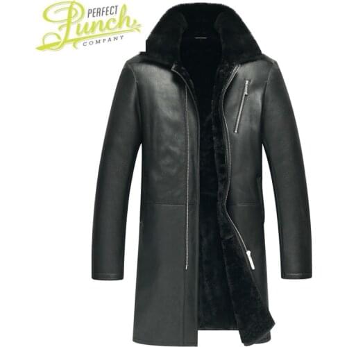 Winter Real Leather Men Jacket Mens Sheep Shearling Fur Coat Warm Wool Jackets Jaqueta De Couro 7062 YY610