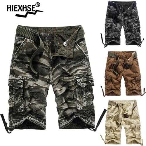 2021 Men Camouflage Cargo Shorts Summer 100%cotton Casual Multi-Pocket Loose Shorts Army Military Tactical Shorts Plus Size 44