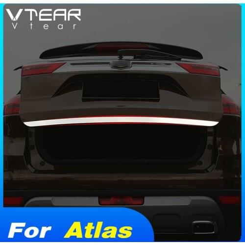 Vtear car rear door trunk trim cover tailgate garnish strip molding chrome accessories For Geely Atlas Emgrand NL-3 Proton X70