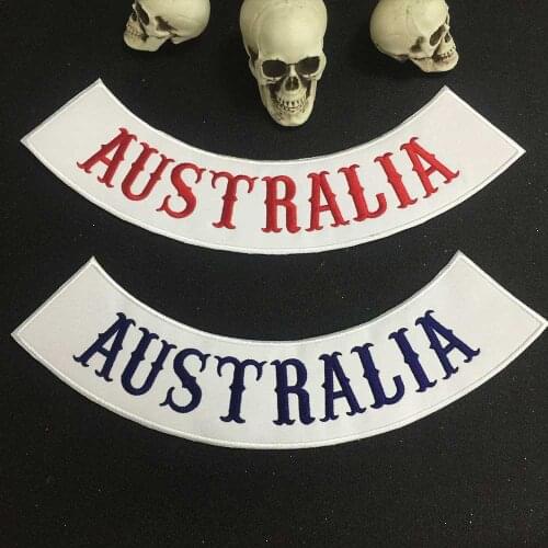 AUSTRALIA Biker patch for Jacket backing , punk motorcycle embroidery skeleton biker badge skull patch Garment Accessory