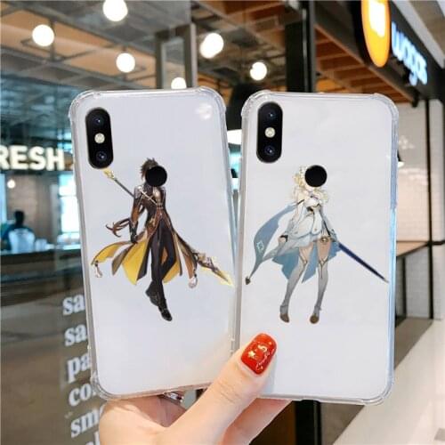 Anime Genshin Impact Phone Case Transparent For Xiaomi CC 9 11 MAX3 Mix3 MIX2 6X 8 5x 10S 11 10 X SE lite Pro