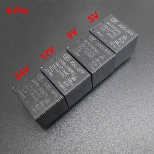 400PCS HF HONGFA Relay General Purpose Relays HF JQC-3FF 5VDC 9VDC 12VDC 24VDC-1HS(551) DC 5V 9V 12V 24V 4 Pins 4-Pin *FD903-906