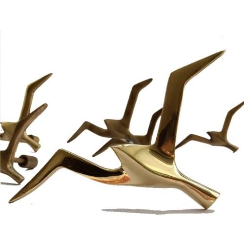 Luxury Pure Copper Sea Mew Bird Seagull pigeon Hanging Wall Decoration Retro Industrial Style Living Room Sea Gull Creative Gift