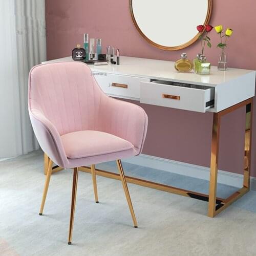 Luxury Living Room Dining Chairs Home Furniture Nordic Wrought Iron Leisure Dining Chair Modern Creative Backrest Dining Stool