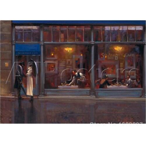 Modern painting for kitchen Fifth Avenue Cafe Brent Lynch High quality Hand painted