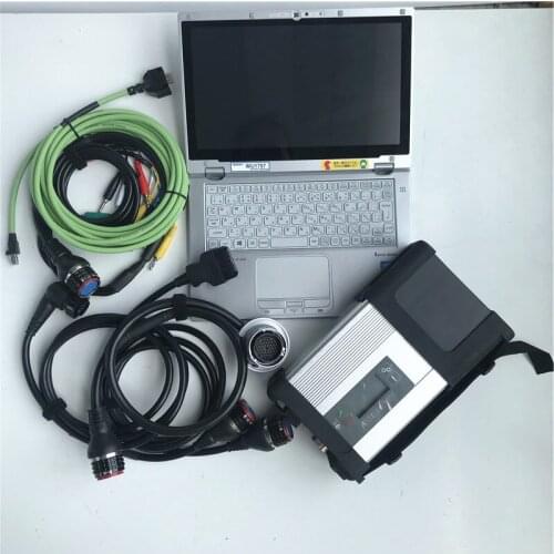 Super MB Star C5 with Software 2020.12V DTS Monaco in 480GB SSD installed well on Used Laptop CF-AX2 i5 Auto Star Diagnosis Tool