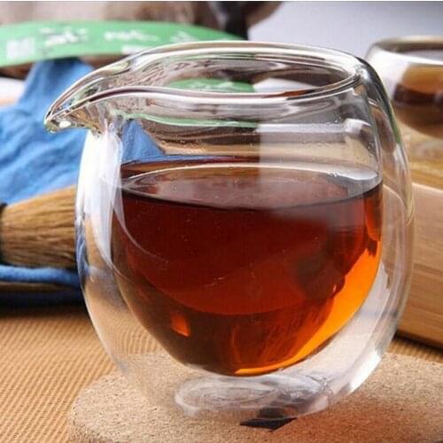 225ML heat-resisting clear glass fair Mug cha hai,handmade chinese kung fu tea Mugs tea set gongdao bei tea pitcher with handle