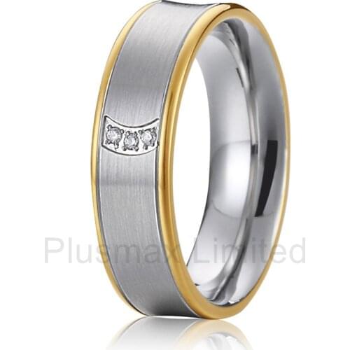 Custom jewelry wholesale store gold color titanium wedding rings for women