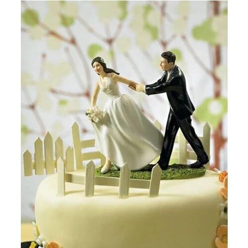 "Bride ,Where Are You Going" escape bride funny wedding cake topper figurines wedding cake decorations with free shiping