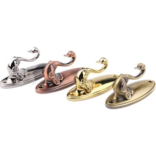 1Pair Swan Patterned Curtains Hooks Zinc Alloy Wall Hangers bracket Clothes Pothook Home Decoration Hardware Accessories 4 Color