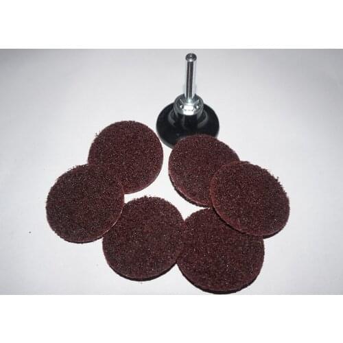 1 pc 2" roloc disc holder and 6 pcs 2" surface conditioning disc 3M red Medium sanding discs