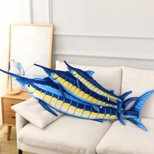 100cm/140cm Big Size Simulation Fish Toys Stuffed Soft Plush Blue marlin Makaira mazara Pillow Toys for Kids Girls Birthday Toys
