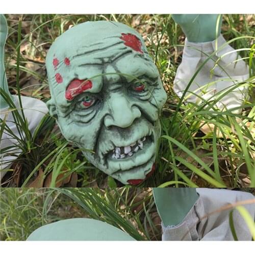 Scary Green Skeleton Suit For Halloween Horror Ghost House Secret Room Scene Layout Decoration Skull Terror Hands 3 Pcs Set