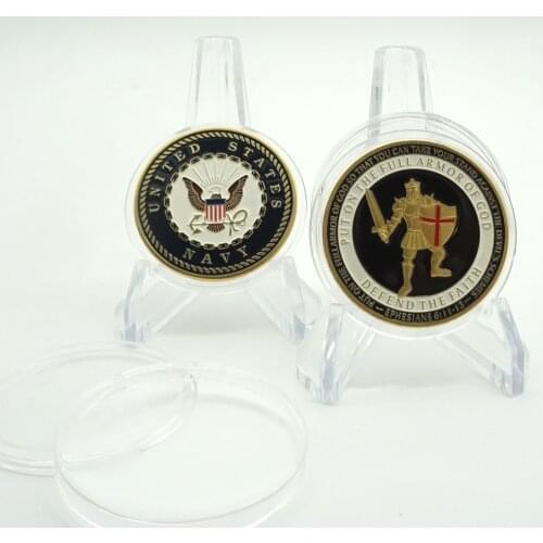 5pcs/lot United Stated Navy Challenge coins Put on The Whole Armor of God Collectible Commemorative Coin