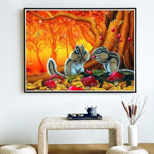 5D Diamond Embroidery Sale Squirrel Cross Stitch Diamond Painting FUll Square Animals Rhinestones Pictures Diamond Art