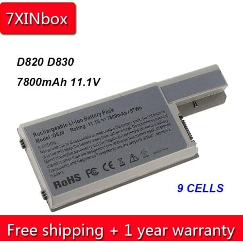 7XINbox 9ell 7800mAh 11.1V Laptop Battery For Dell Latitude D820 D830 D531 D531N Precision M65 M4300 XD735 YD624 DF192 DF249