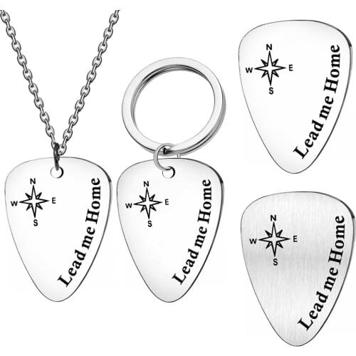 Lead me home pin Guitar Pick accessories stainless steel guitar accessories necklace key chain instrument accessories цепь цепи