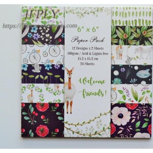 Friends Series Scrapbooking Paper Pack Craft Paper Art Card Card Making 6"x 6" 24 Sheets /pack