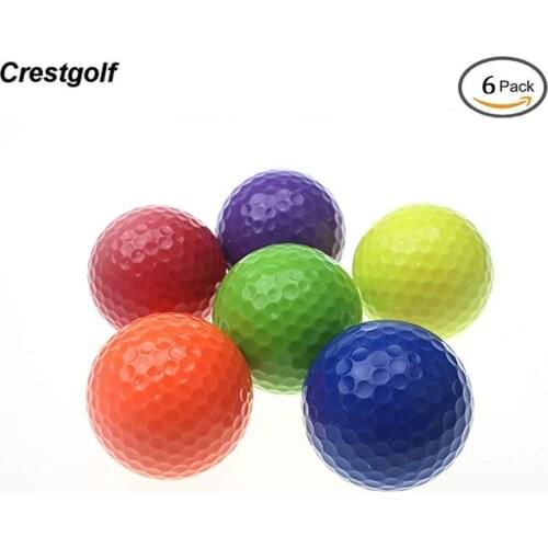 CRESTGOLF 6pcs/Pack Colorful Mini Golf Balls Two Piece Golf Practice Balls Training Golf Pelotas