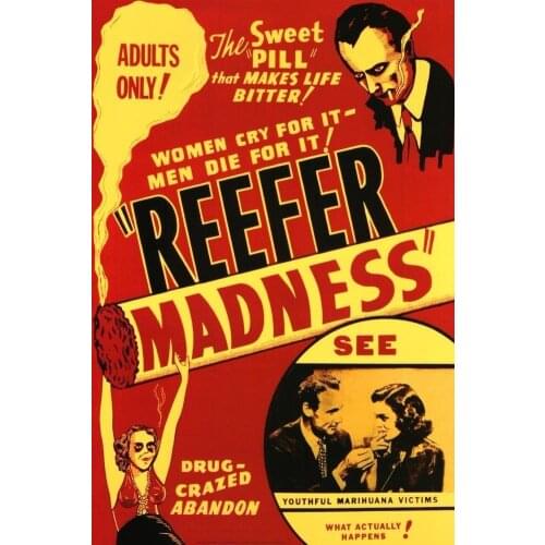 Home Decor Reefer Madness-Silk Art Poster Wall Sicker Decoration Gift
