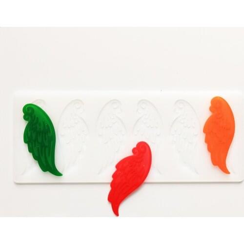 Hot DIY 3D Angel Wings Silicone Feather Mold Cake Decorating Tools Cupcake Chocolate Mould Decor Muffin Pan Baking Stencil