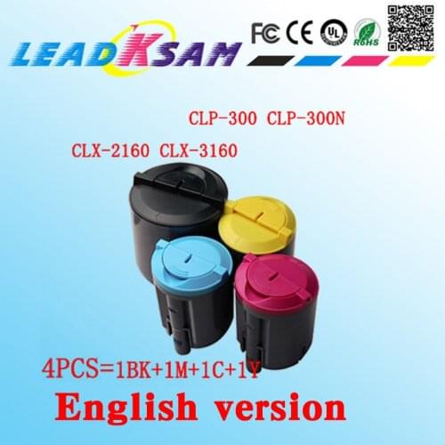 4pcs clp300 English version toner laser cartridge for Samsung CLP 300 300n CLP-300 clx 2160 3160 printer