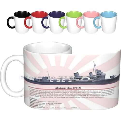 Akatsuki Class ( 1932 ) Ceramic Mugs Coffee Cups Milk Tea Mug Destroyer Japanese Warships Creative Trending Vintage Gift Bottle
