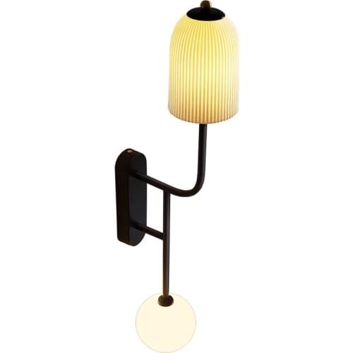 American Country Ceramic LampShade Wall Lamps Living Room Study Bedroom Bedside Lamp Modern Bracket Sconces Wall Lights Fixtures