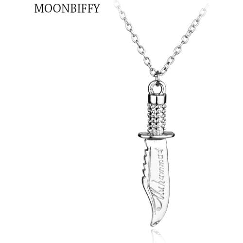 Movie Jewelry Supernatural Necklace Dean Dagger Design Link Chain Vintage Pendant Necklace Jewelry Cosplay Accessories Wholesale