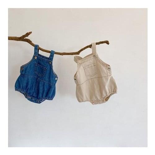 2021 Newborns Romper Infants Fashion Solid Color Jumpsuit Sleeveless Crotch Button One-piece Garment for Baby