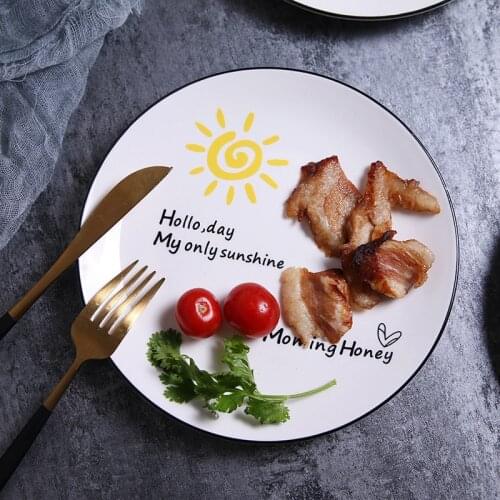 Creative Ceramic Plate Cartoon Steak Plate Household Fruit Plate Vegetable Plate Hotel Tableware Plate