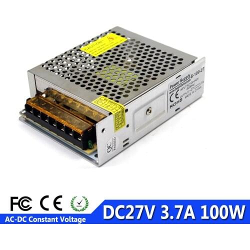 Best quality Switching Power Supply DC27V 3.7A 100W Power Source Driver for CCTV Camera Stepper AC 100-240V Input to DC27V SMPS
