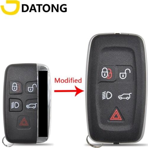 Datong World Car Remote Key Modified Shell Case For Land Rover Land Rover Range Rover Sport LR4 Evogue Jaguar Replace Card Cover